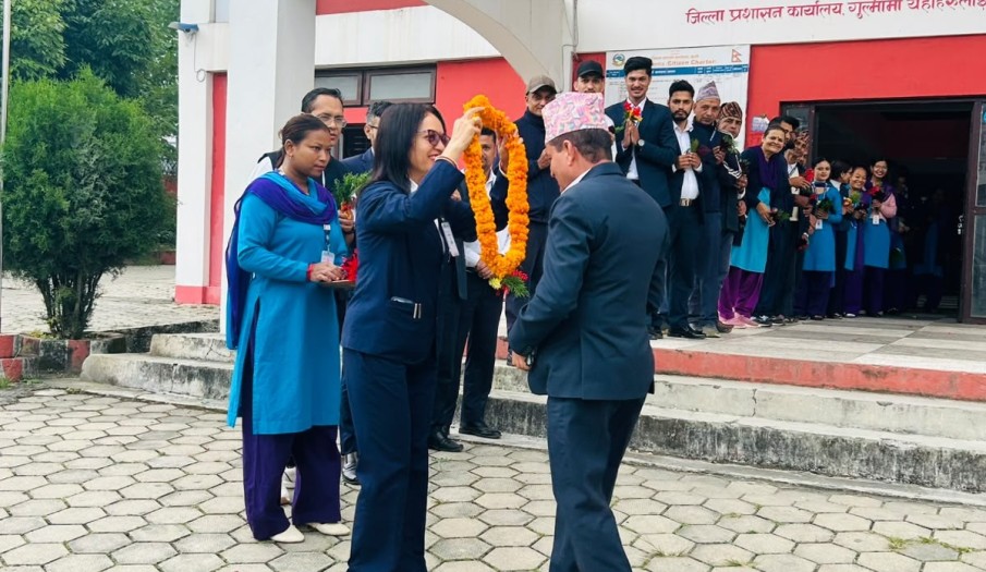 प्र.जि.अ. मोतीराम सापकोटाको स्वागत